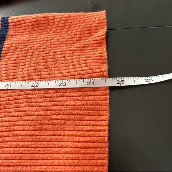 Lauren Ralph Lauren Turtleneck Sweater Women's Striped Orange Navy Size Large - Picture 7 of 8